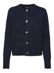Vero Moda Fiona Short Button Cardigan - Navy Blazer