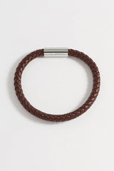 Bartlett Men's Leather Single Plaited Wrap Bracelet