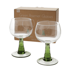 Rex Retro Roemer Glasses Set - Green