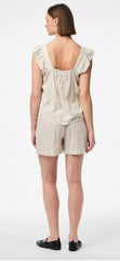 Pieces Pia Top - Birch/Black