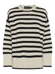 Pieces Ava Knitted Pullover - Birch/ Black