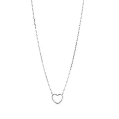 Enamel Copenhagen Necklace Organic Heart - Silver