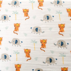 Ziggle Baby Muslin Square Set - Savanna safari animals