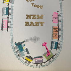 Petra Boase New Baby Toot Toot Train Card