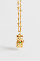 Estella Bartlett Lucky Cat Gold Necklace