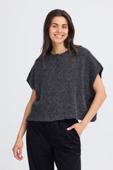 Fransa Sanny Cardigan - Charcoal Grey Melange