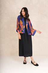 One Hundred Stars Crane Colbalt Kimono