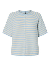 Pieces Malou Short Sleeve Cardigan- Cashmere Blue/Birch