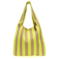 Lois Shopper Tote Bag - Taupe/Neon