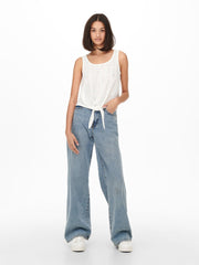 JDY Carla Knot Vest Top - Cloud Dancer