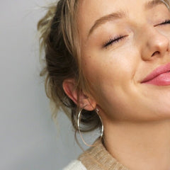 Lisa Angel Large Thin Hoop Earrings Sterling Silver