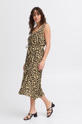 Fransa Ease Dress - Brown Leopard Print