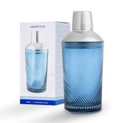 Uberstar Twist Glass Cocktail Shaker - Blue