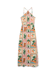 Vero Moda Birdie Maxi Dress - Ecru/Leo