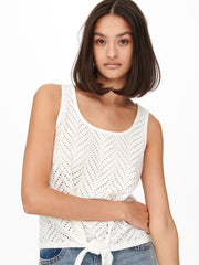 JDY Carla Knot Vest Top - Cloud Dancer