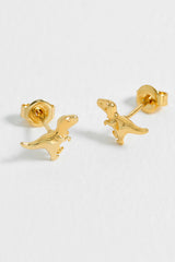 Estella Bartlett Dinosaur Stud Gold Earrings