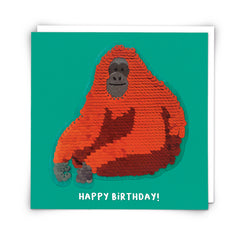 Redback Cards - Sequin Orangutan Birthday Card
