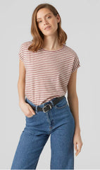Vero Moda Ava Stripe Top Nostalgia Rose