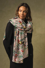 One Hundred Stars Chinoiserie Pink Scarf