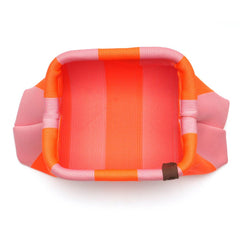 Emma Clutch Bag- Bright Pink/Orange Stripe