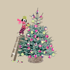 Sally Scaffardi Sausage Dog & Tree Christmas Card