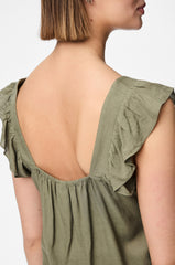 Pieces Pia Top - Deep Lichen Green
