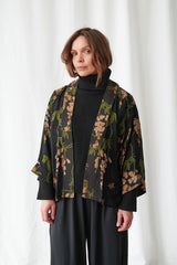 One Hundred Stars Wisteria Black Kimono