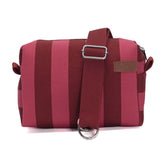 Megan Crossbody Bag - Mulberry and Pink Stripe