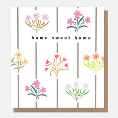 Caroline Gardner - Flowers & Stripes New Home Card