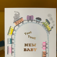 Petra Boase New Baby Toot Toot Train Card