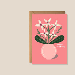Kiran Ravilious Orchid Plant Birthday Card