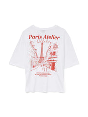 Vero Moda Thilde T-Shirt - Bright White/ Red Paris