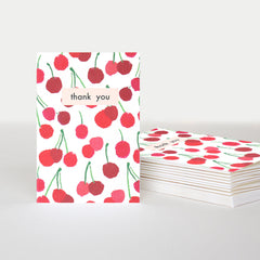 Caroline Gardner Cherries Thank You Notecards Pack Of 10