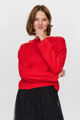 Numph Carma Crop Pullover - High Risk Red