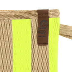 Billie Zip Pouch Bag - Neon Yellow/Beige Stripe