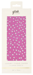 Glick Luxury Tissue Paper - 2 Large Sheets Hot Pink Foil Flecks