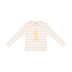 Bob & Blossom - Powder Pink & White Striped Number 1 T-Shirt