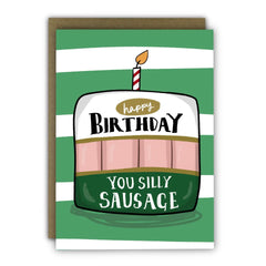 Running With Scissors - Silly Sausage Birthday Card