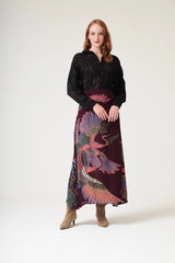 One Hundred Stars - Crane Plum A-line Maxi Skirt
