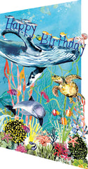 Roger La Borde Lasercut Whales Birthday Card