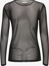 Fransa Deta Top - Mesh Polka