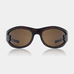 Sunglasses with brown lenses on a white background