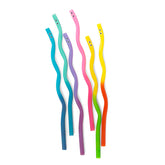 Kikkerland Wiggly Worm Color Changing Straws