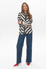 Numph Minzu Stripe Shirt - Caviar