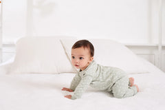 Bob & Blossom - Moss Grey & White Spot Print All-In-One