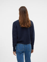 Vero Moda Fiona Short Button Cardigan - Navy Blazer