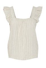 Pieces Pia Top - Birch/Black