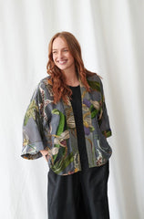 One Hundred Stars Orchid Grey Kimono