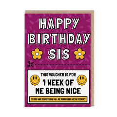 Ohh-Deer Happy Birthday Sis 1 Week Voucher Card