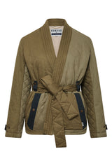 Komodo Zuri Jacket - Khaki Green Patchworks